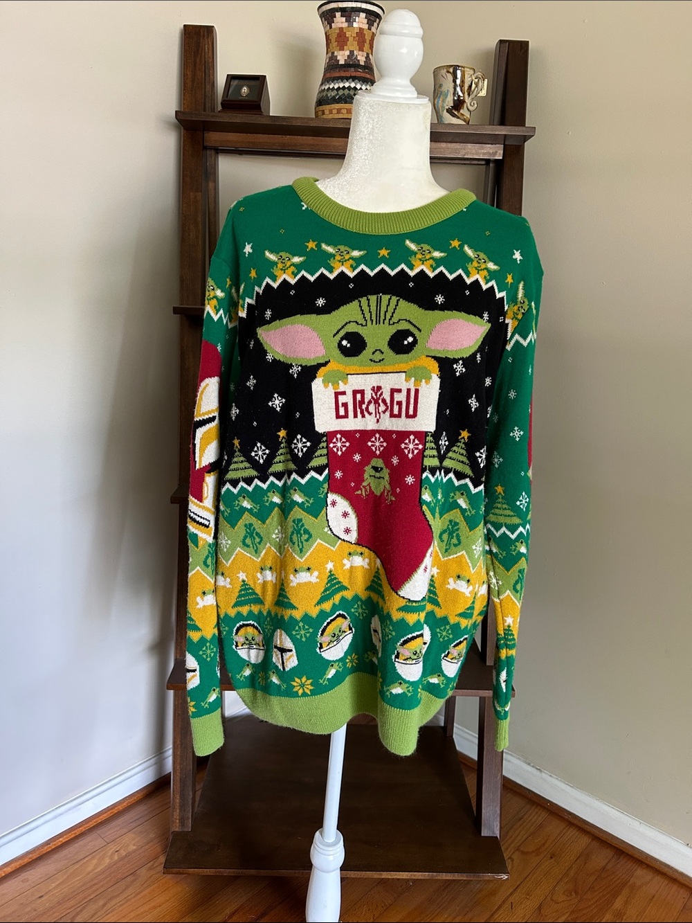 Star Wars Grogu Green Holiday Sweater - see description for condition.
